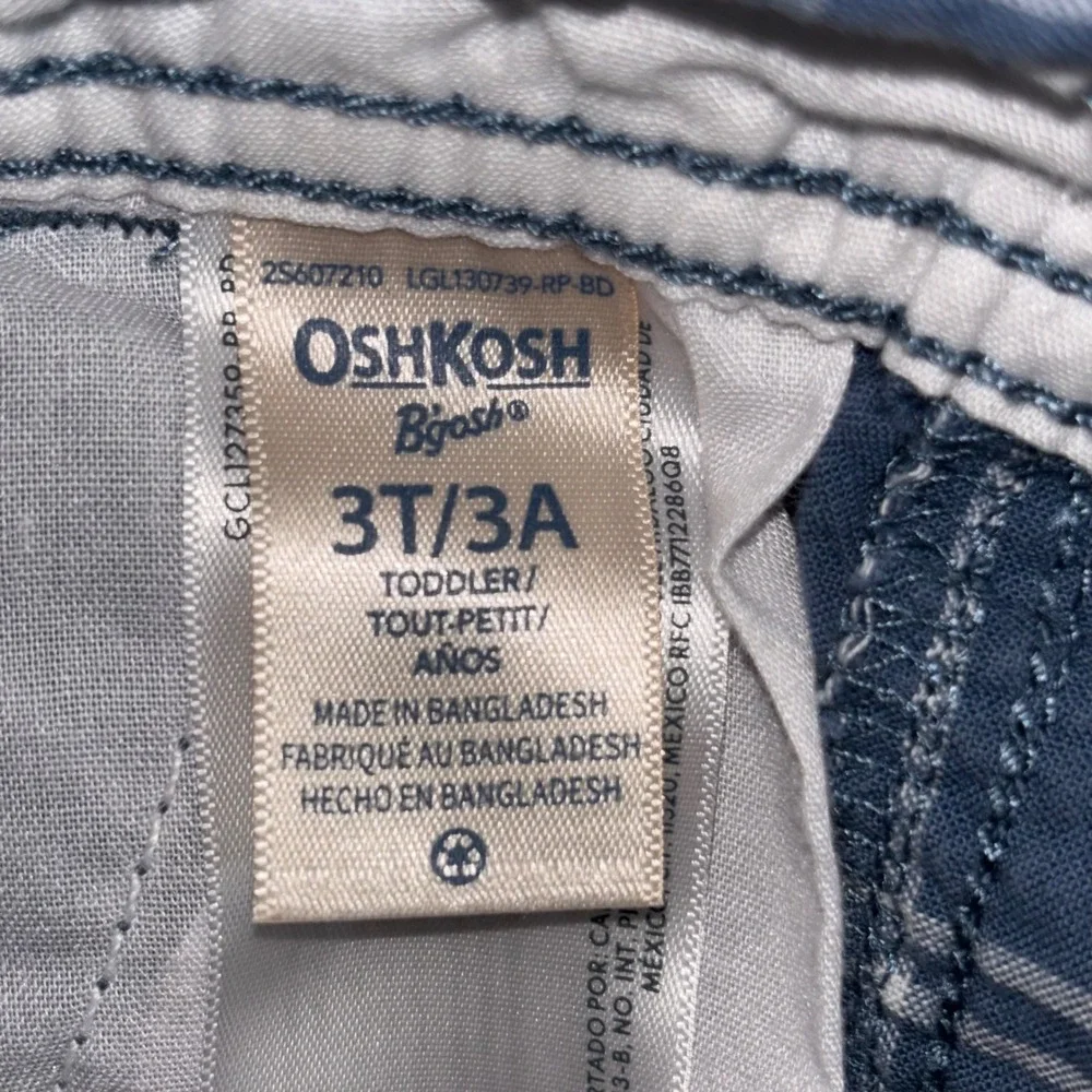OshKosh B'gosh Toddler Boys Blue Plaid Vestbak Shorts Overalls 3T 2S607210